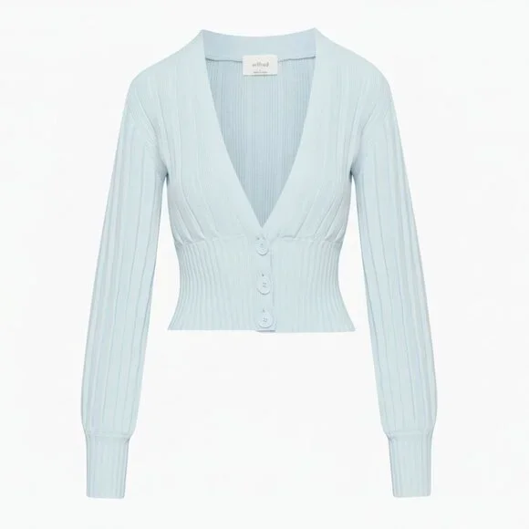 Aritzia Wilfred Ribbed Cropped Cardigan - Picture 2 of 5